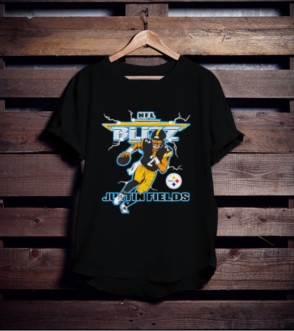 NFL Blitz Steelers Justin Fields Running Action T-Shirt