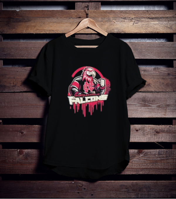 North Catholic Falcons NC Fierce Mascot Emblem T-Shirt
