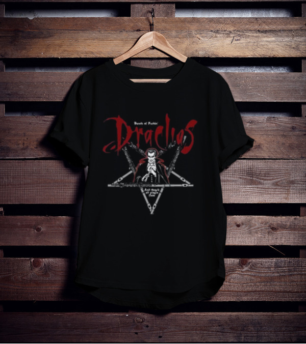Tom Cardy Draculas Stands At Pentacle Dark Vampire Cape T-Shirt