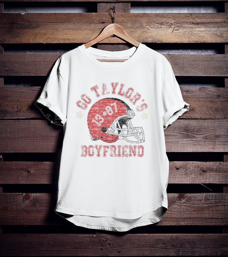 Go Taylor’s Boyfriend 13 87 Football Helmet T-Shirt
