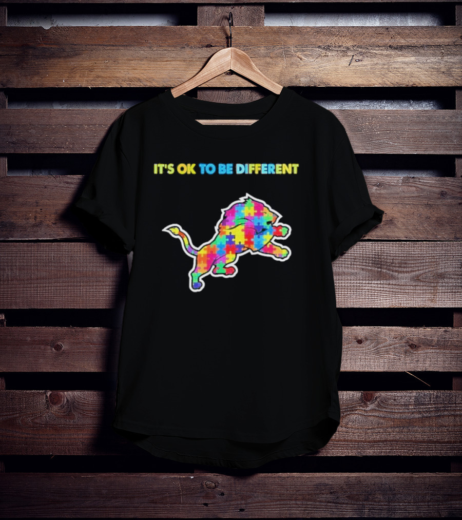 It's Ok To Be Different Autism Puzzle Lion T-Shirt