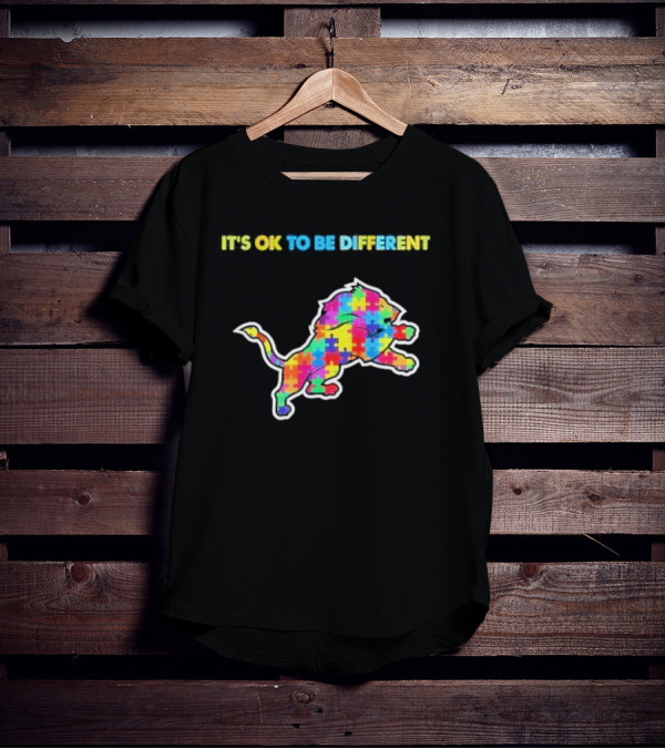 It's Ok To Be Different Autism Puzzle Lion T-Shirt