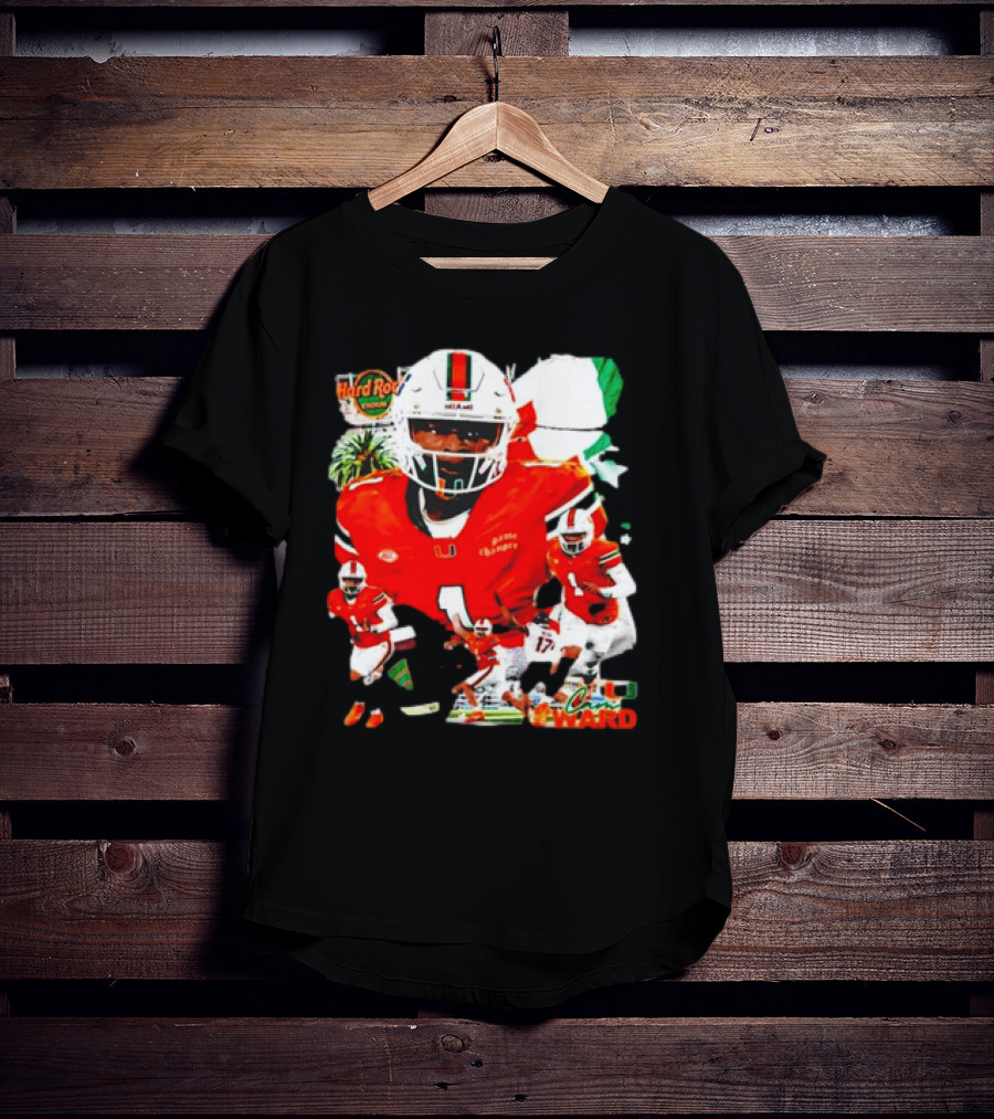 Hard Rock Stadium Miami Hurricanes Cam Ward Football Player T-Shirt