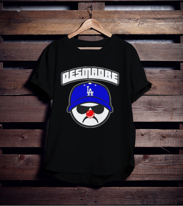 Desmadre LA Dodgers Blue Hat Clown Nose Face T-Shirt