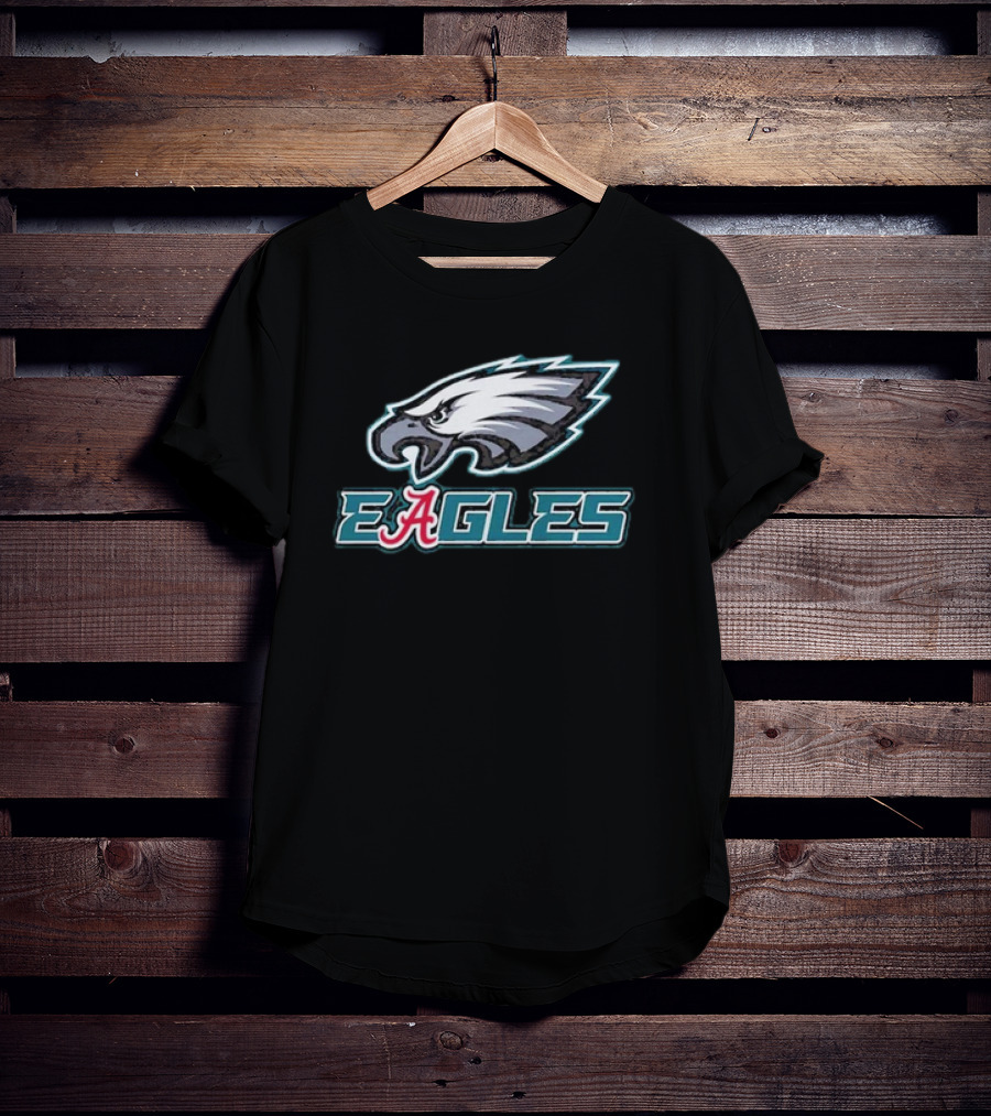 Eagles Philadelphia Eagles Alabama Crimson Tide Logo Fusion T-Shirt