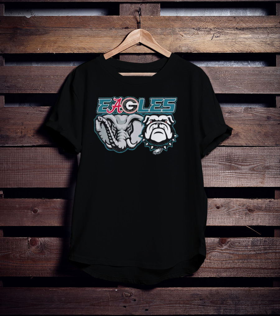 Eagles Alabama Crimson Tide Elephant Georgia Bulldogs Philadelphia Eagles Dawgs T-Shirt