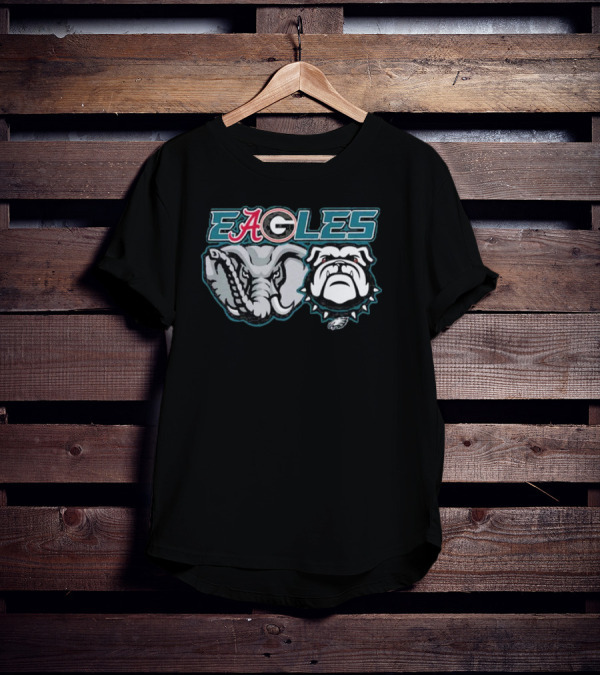 Eagles Alabama Crimson Tide Elephant Georgia Bulldogs Philadelphia Eagles Dawgs T-Shirt