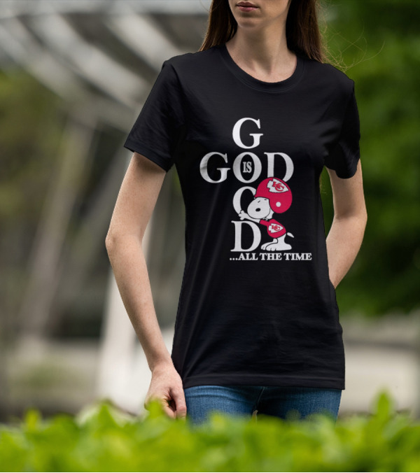 Kansas City Chiefs Snoopy God Is Good All The Time Football Fan Iconic Character Team Spirit T-Shirt