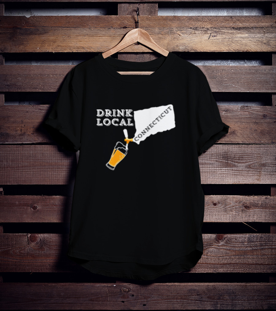 Drink Local Connecticut Map Craft Beer T-Shirt