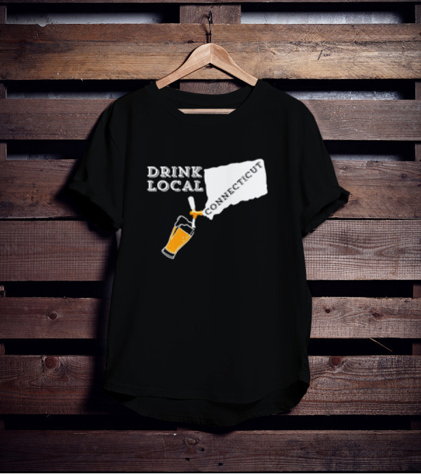 Drink Local Connecticut Map Craft Beer T-Shirt