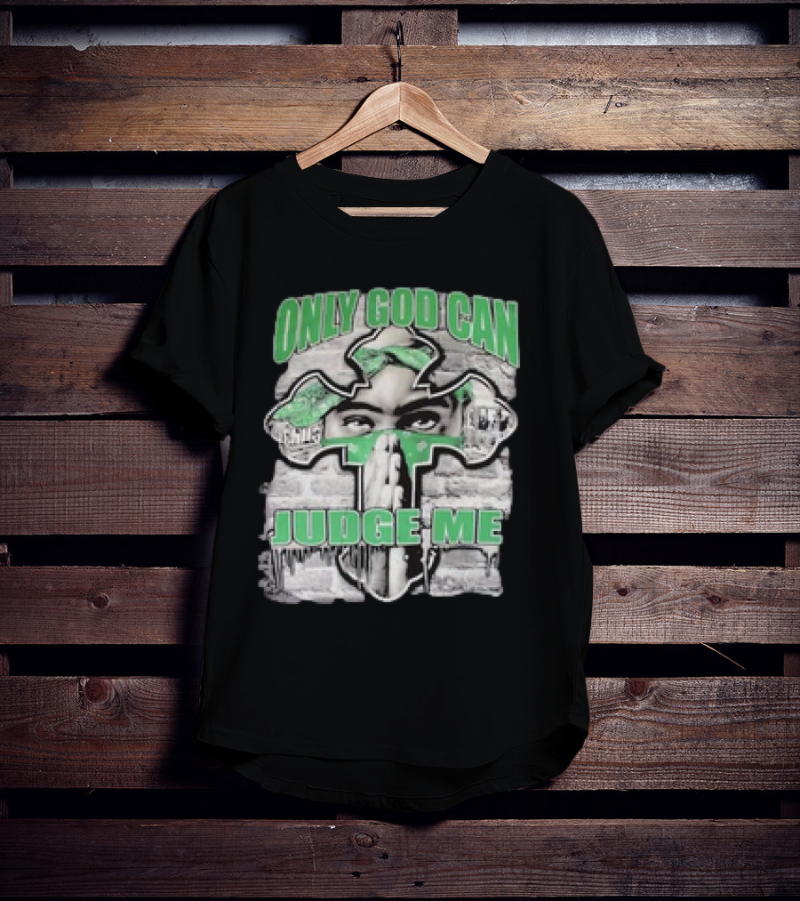 Only God Can Judge Me 2pac Cross Brick Background T-Shirt