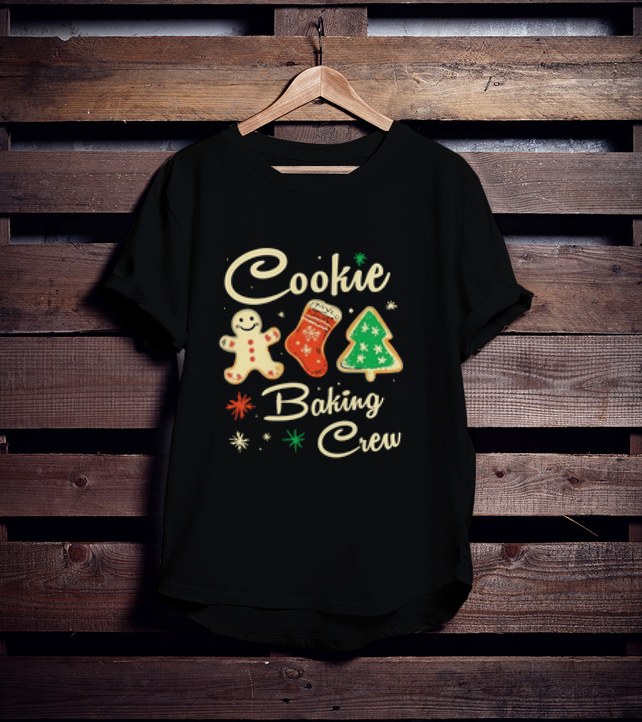 Cookie Baking Crew Christmas Festive Cookies Gingerbread Tree Stocking T-Shirt