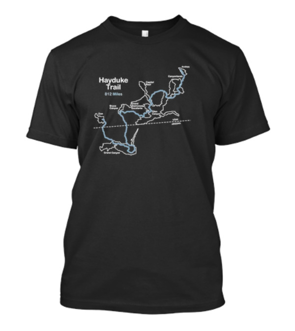 Hayduke Trail 812 Miles Utah Arizona Grand Canyon Map Design T-Shirt