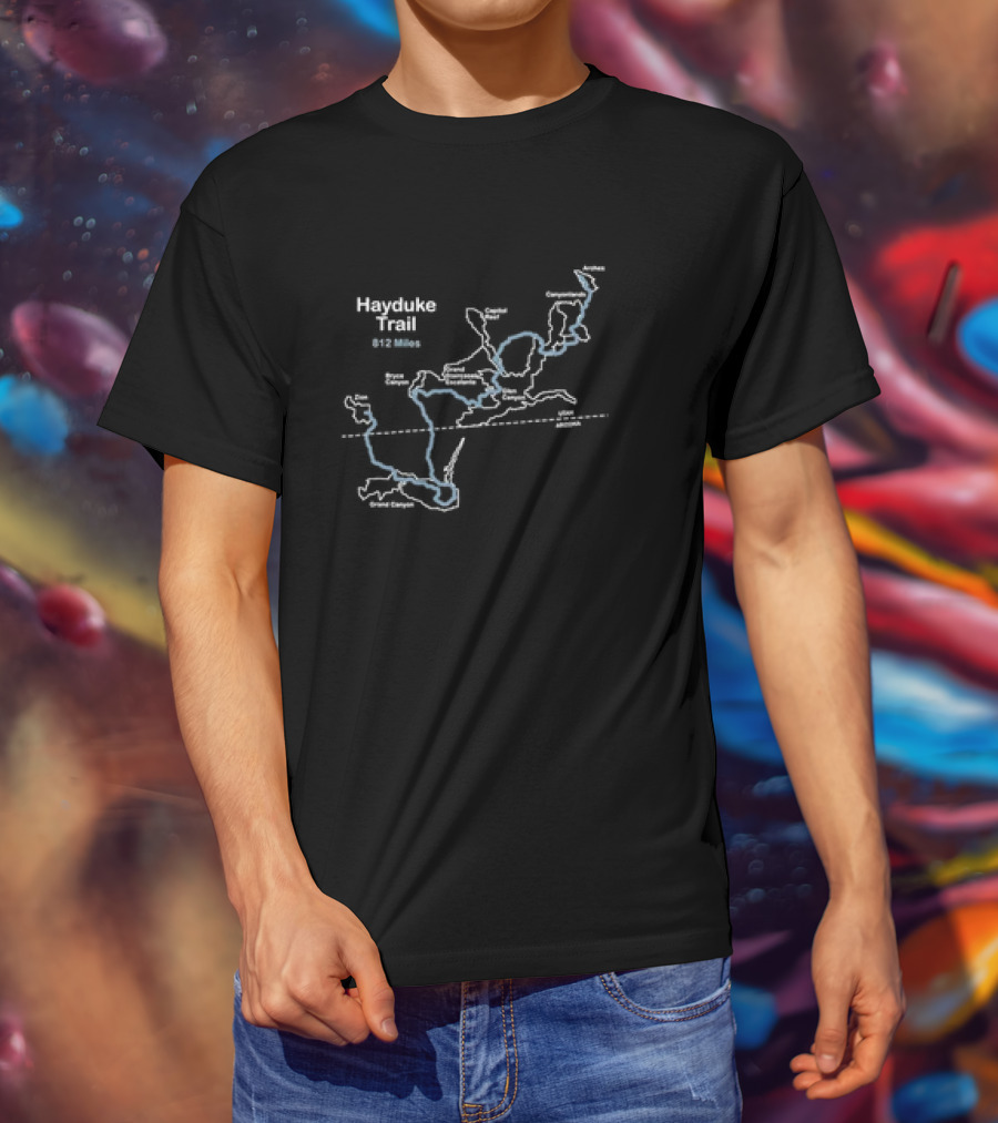 Hayduke Trail 812 Miles Utah Arizona Grand Canyon	Map Design T-Shirt