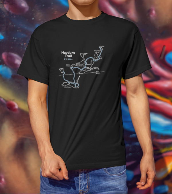 Hayduke Trail 812 Miles Utah Arizona Grand Canyon Map Design T-Shirt