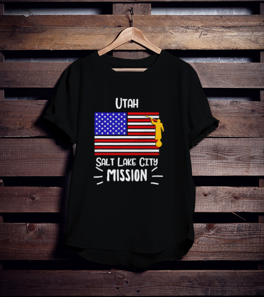 Utah Salt Lake City Mission US Flag Mormon LDS Missionary T-Shirt