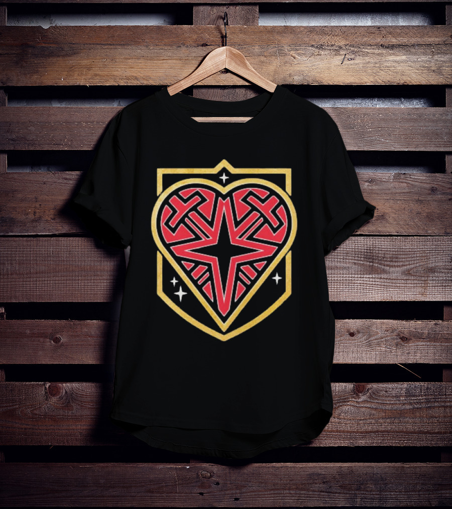 Vegas Golden Knights Heart Shield Star Crosses Retro T-Shirt