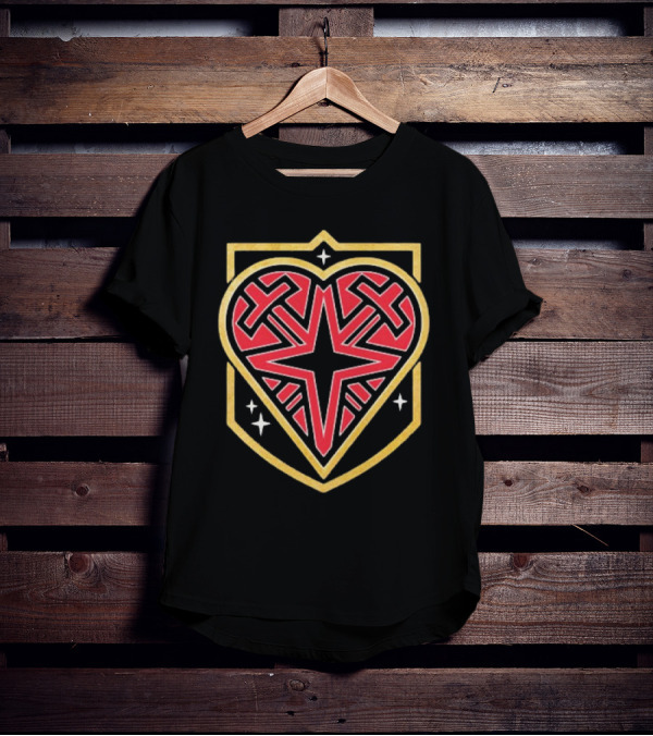 Vegas Golden Knights Heart Shield Star Crosses Retro T-Shirt