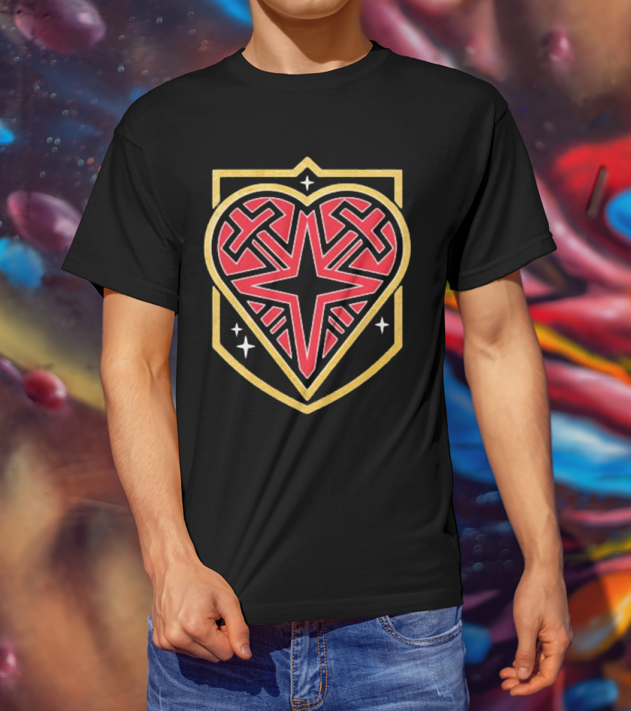 Vegas Golden Knights Heart Shield Star Crosses Retro T-Shirt
