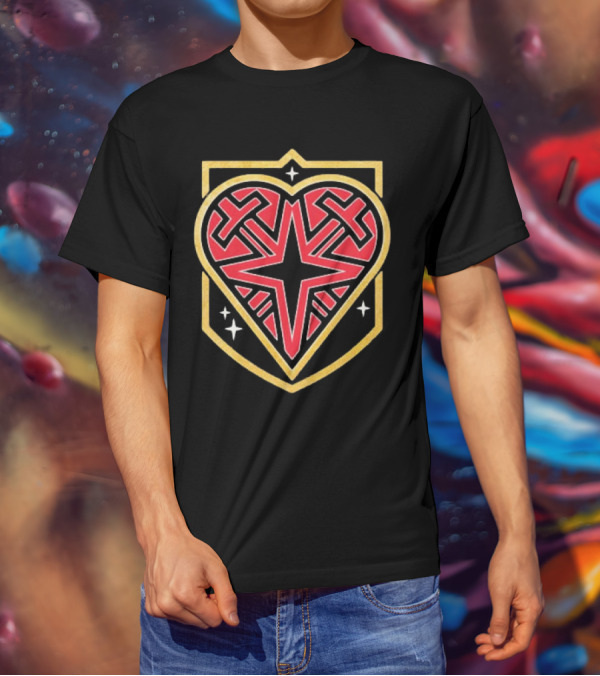 Vegas Golden Knights Heart Shield Star Crosses Retro T-Shirt