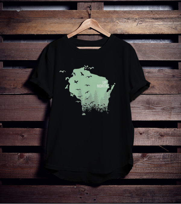 Wisconsin Up North Birds And Trees T-Shirt