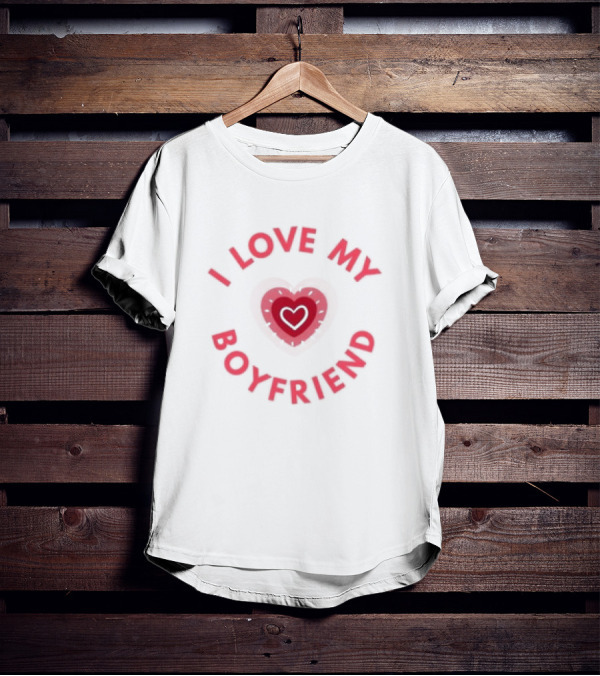 I Love My Boyfriend Heart Valentine Day T-Shirt