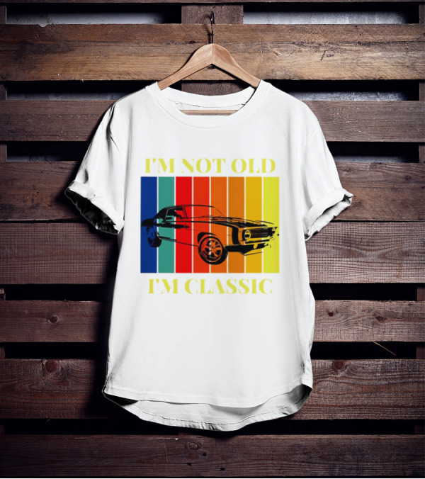 I’m Not Old I’m Classic Retro Car Vintage Stripes T-Shirt