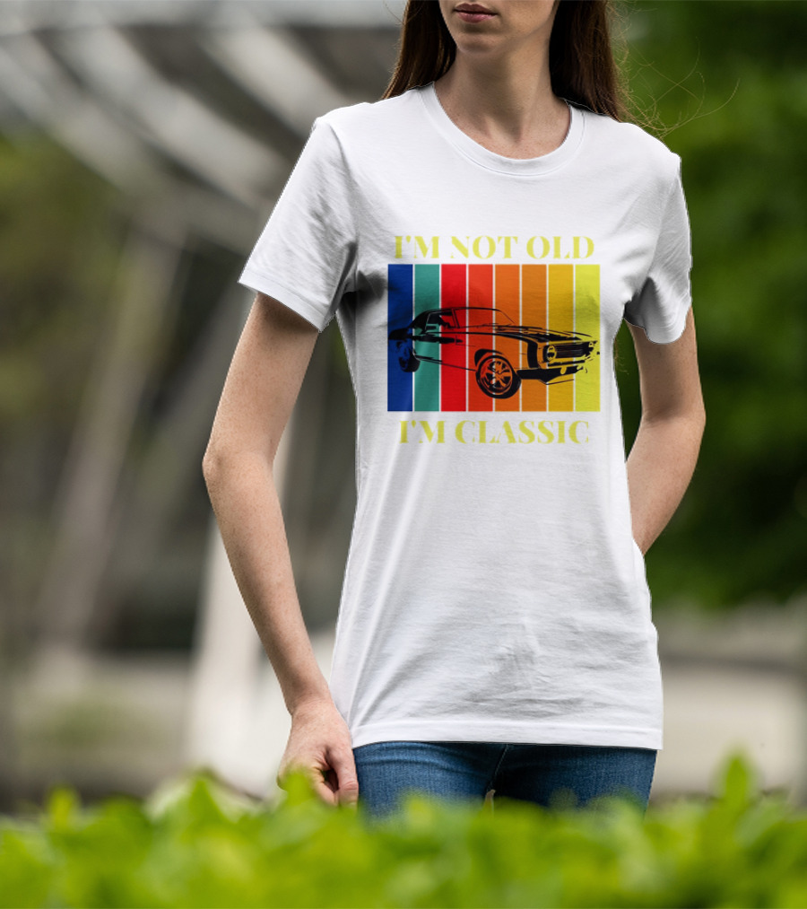 I’m Not Old I’m Classic Retro Car Vintage Stripes T-Shirt