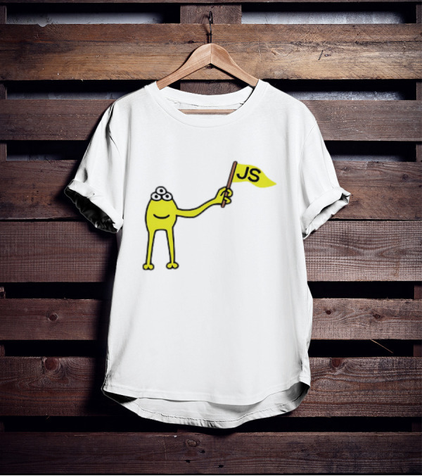 Yellow Three-Eyed Monster Waving JS Flag T-Shirt