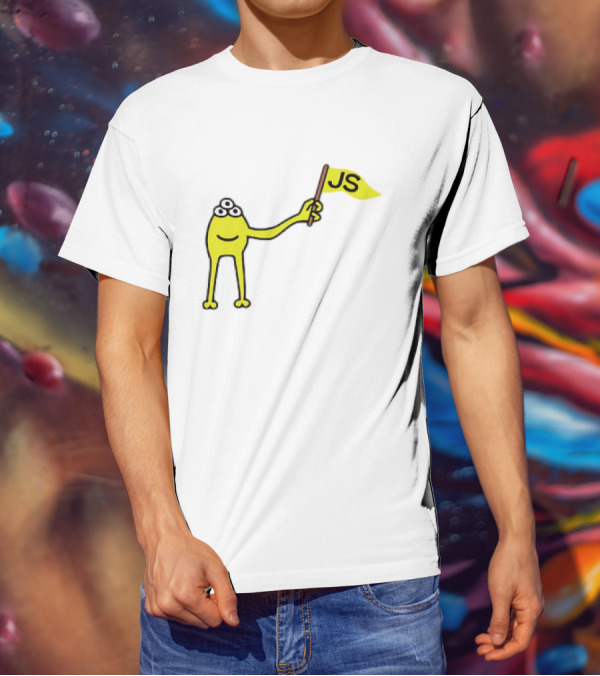 Yellow Three-Eyed Monster Waving JS Flag T-Shirt