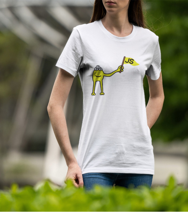 Yellow Three-Eyed Monster Waving JS Flag T-Shirt