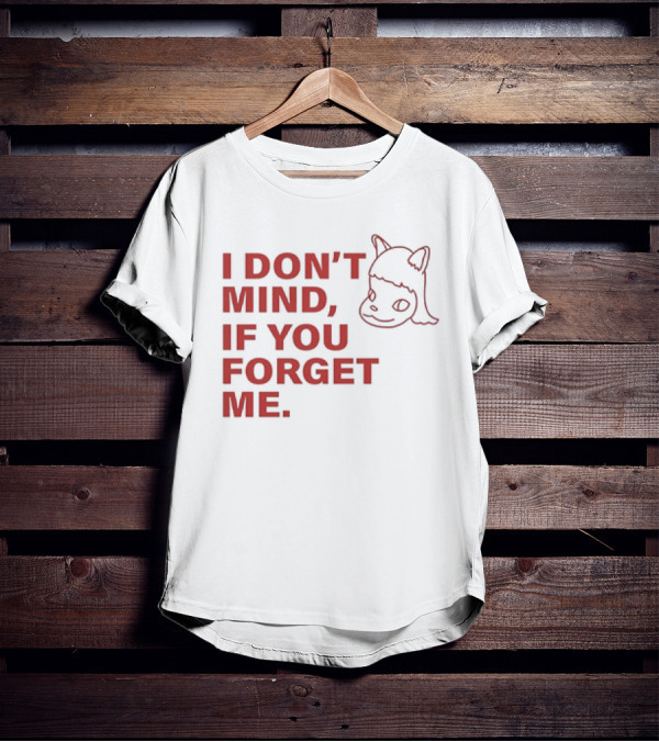 Yoshitomo Nara I Don’t Mind If You Forget Me Red Text With Character Drawing T-Shirt