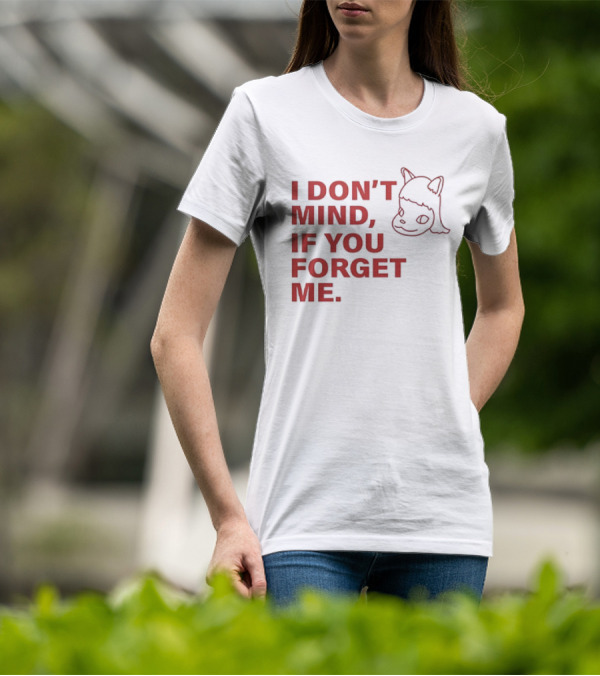 Yoshitomo Nara I Don’t Mind If You Forget Me Red Text With Character Drawing T-Shirt