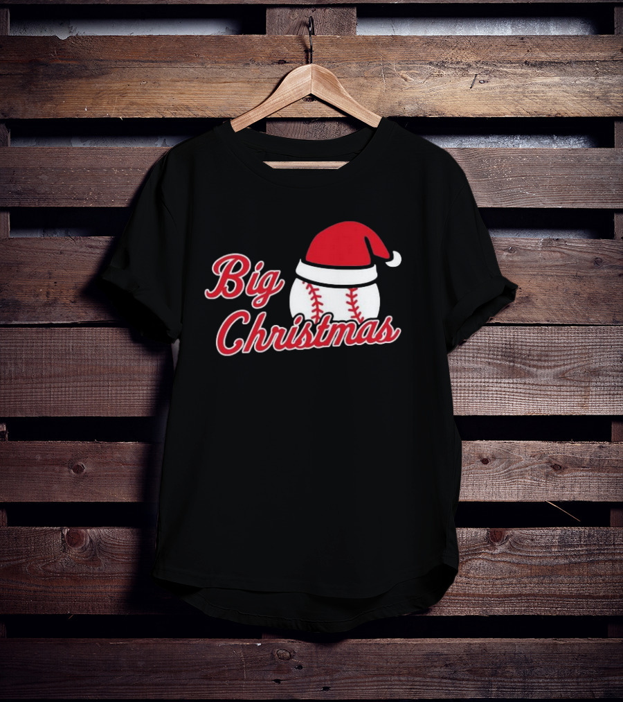 Cleveland Big Christmas Baseball Santa Hat T-Shirt
