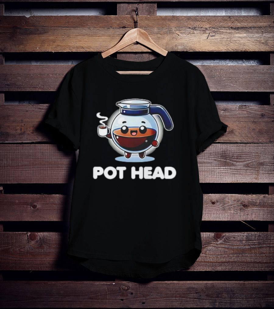 Pot Head Kawaii Coffee Pot Cute Cartoon T-Shirt
