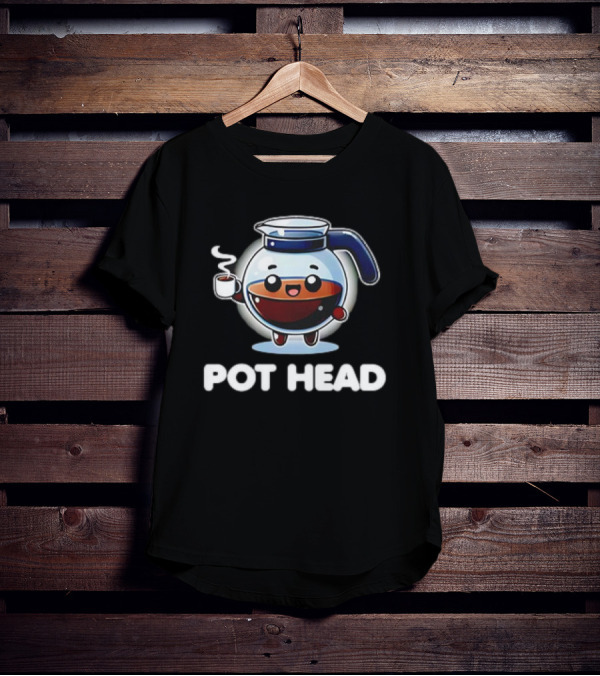 Pot Head Kawaii Coffee Pot Cute Cartoon T-Shirt