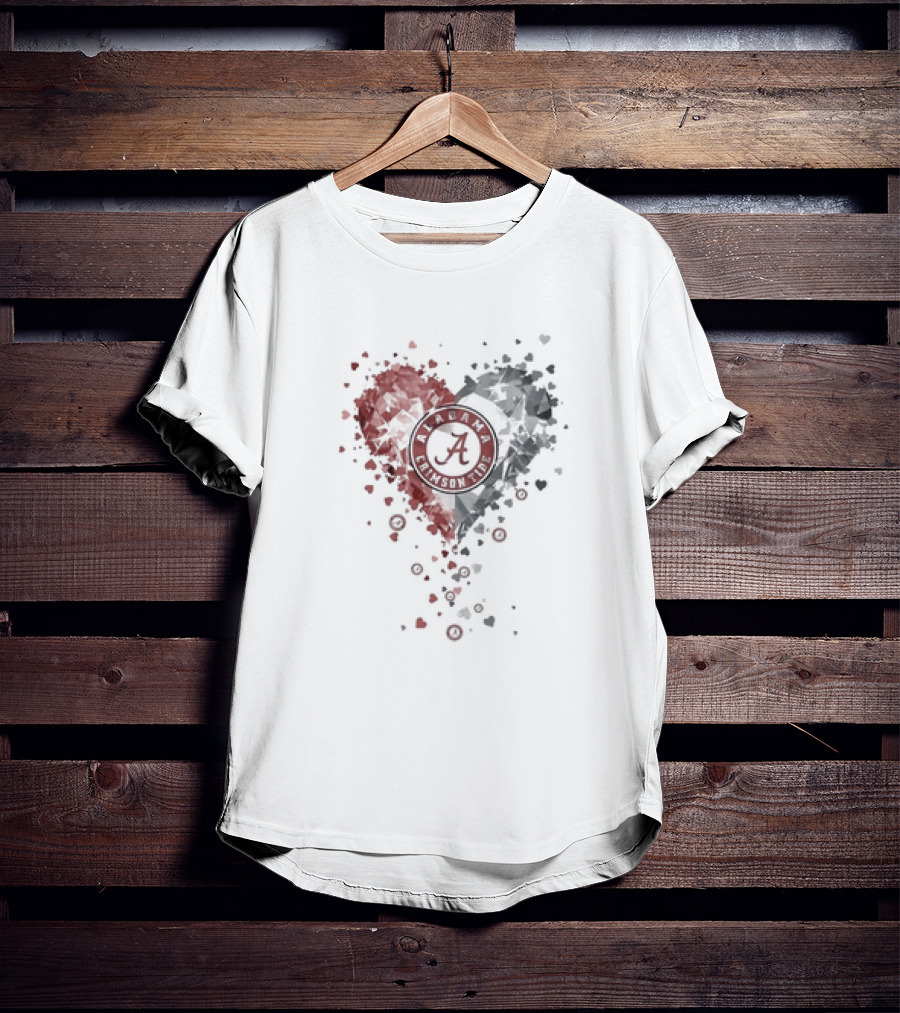 Heart Diamonds Crystal Alabama Crimson Tide T-Shirt