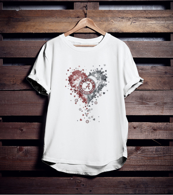 Heart Diamonds Crystal Alabama Crimson Tide T-Shirt