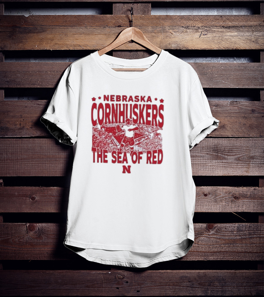 Nebraska Cornhuskers The Sea Of Red Stadium Scene T-Shirt
