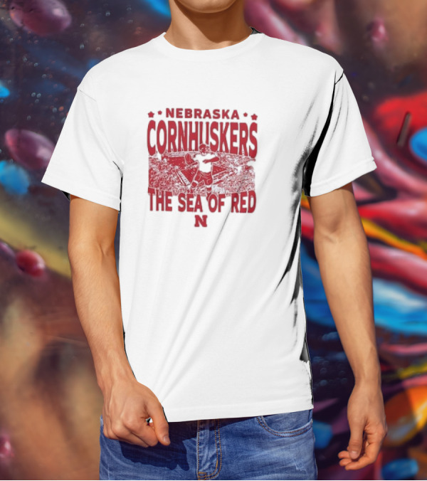 Nebraska Cornhuskers The Sea Of Red Stadium Scene T-Shirt