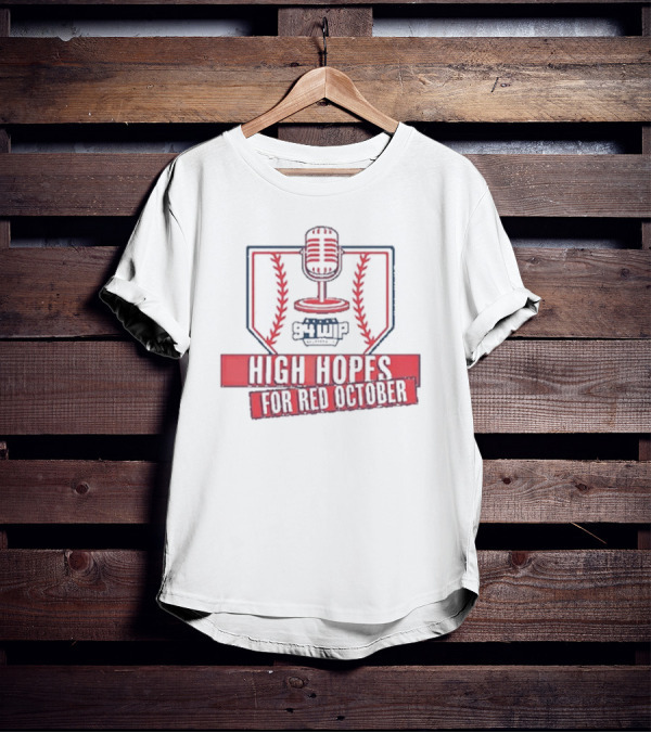 WIP Phillies High Hopes For Red October 94WIP Microphone Baseball T-Shirt