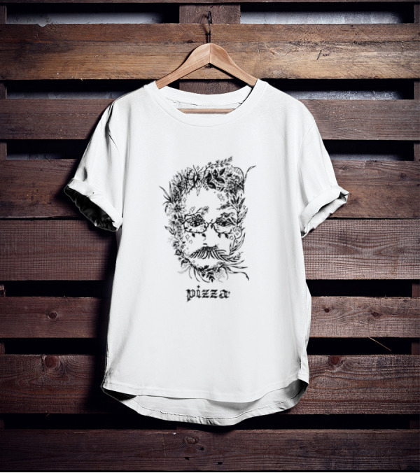 Pizzamas John Floral Face Pizza Motif T-Shirt