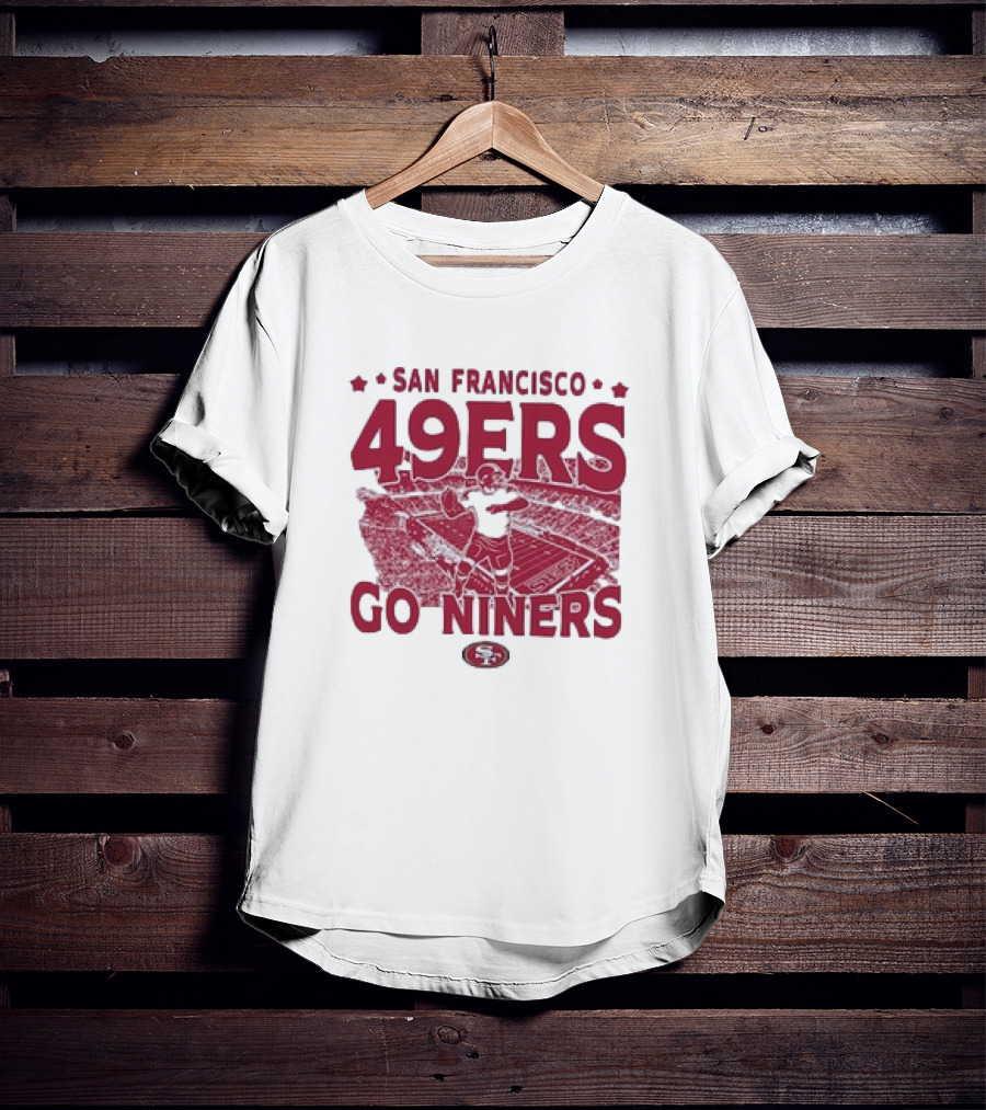San Francisco 49ers Go Niners Vintage Stadium Football T-Shirt