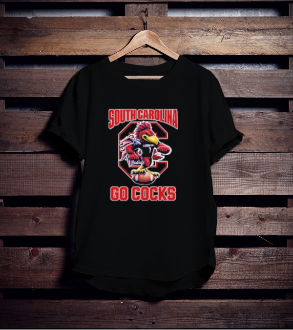 South Carolina Gamecocks Go Cocks Mascot Football T-Shirt
