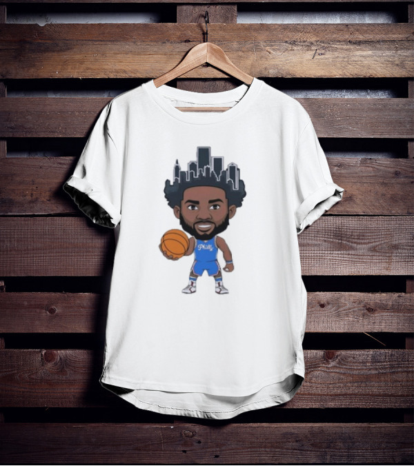 Philadelphia 76ers Philly Baller Cartoon Skyline Hair T-Shirt