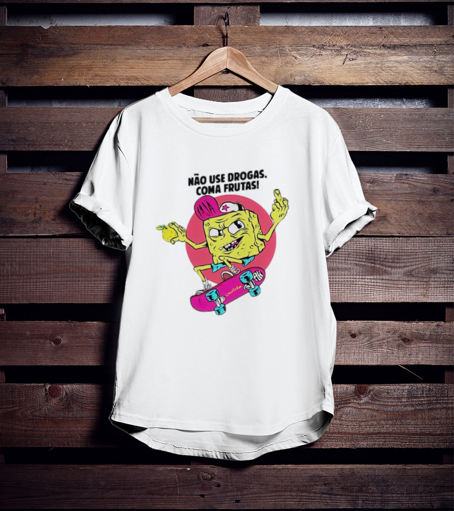 Venom Não Use Drogas Coma Frutas Skateboarding Cartoon Roswell New Mexico 1947 UFO Beam T-Shirt