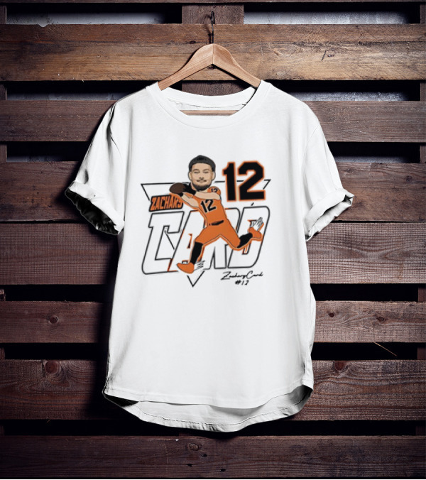 Zachary Card #12 Oregon State Beavers Football Player Caricature T-Shirt