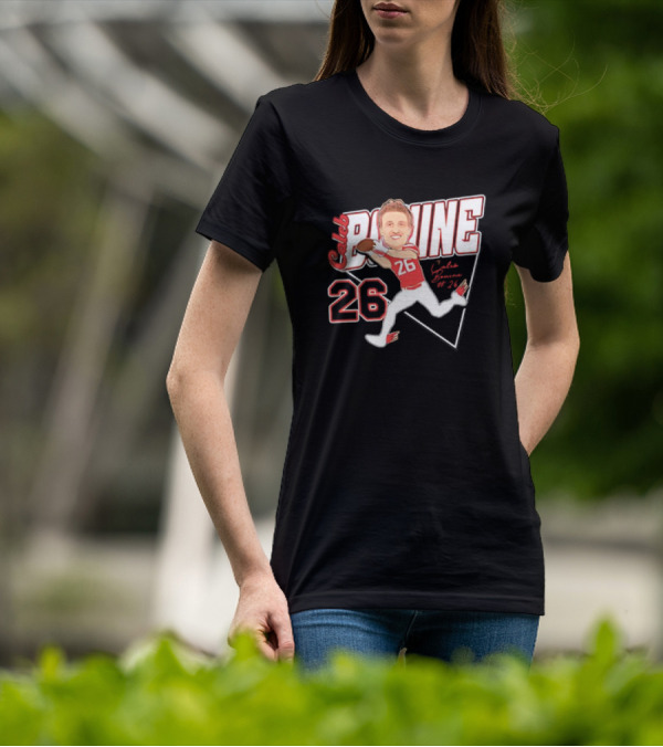Caleb Bonine #26 Caricature Louisiana Ragin’ Cajuns Player Football T-Shirt