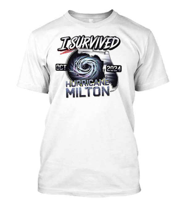 I Survived Hurricane Milton Florida Map Swirl Oct T-Shirt