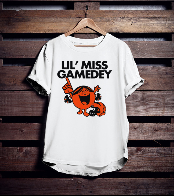 Lil Miss Gamedey Cincinnati Bengals Football Fandom Icon With Cheerful Character And Helmet T-Shirt